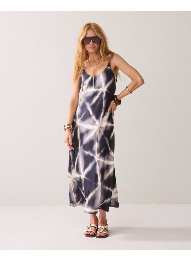 5s1659-12459 413 Summum Dress Tie dye viscose  - Blue Noir