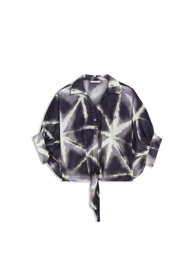 2s3499-12458 413 Summum Blouse Tie dye cotton  - Blue Noir