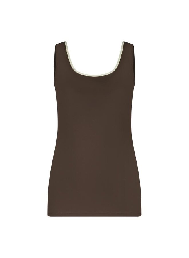 NKS06001 292 Nukus Juba Singlet Dark Chocolate/Gold