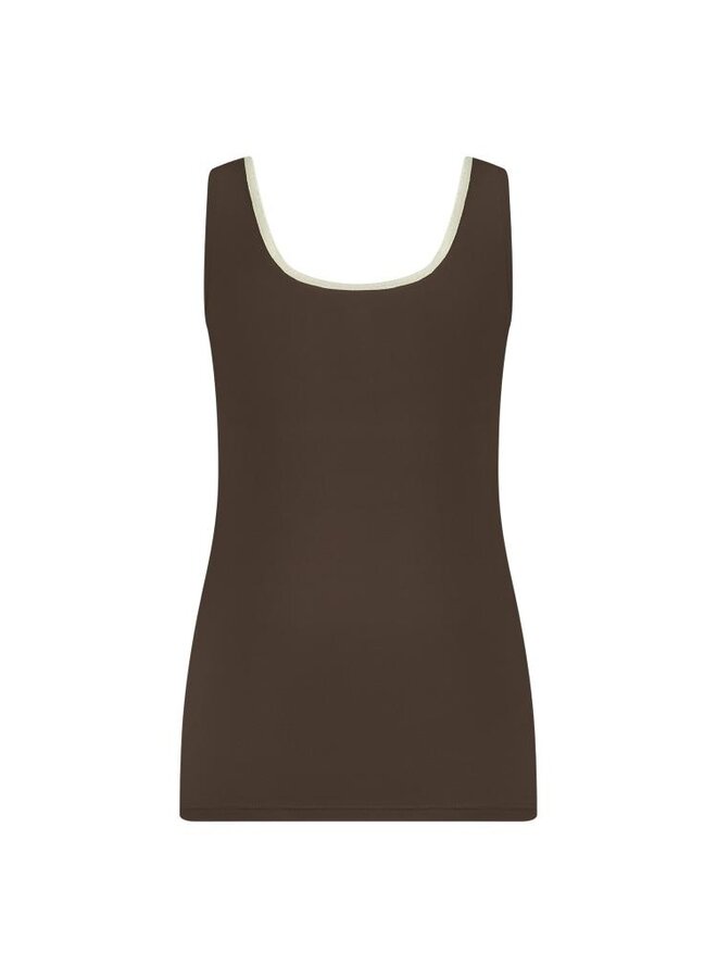 NKS06001 292 Nukus Juba Singlet Dark Chocolate/Gold