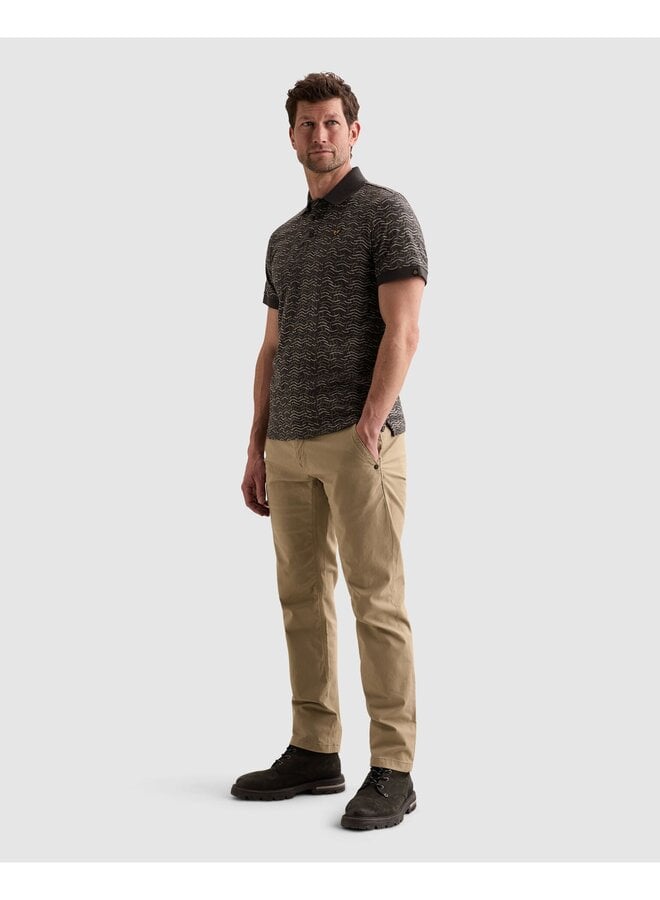 PPSS2606893 9140 PME Legend Short sleeve polo slub jersey aop Obsidian