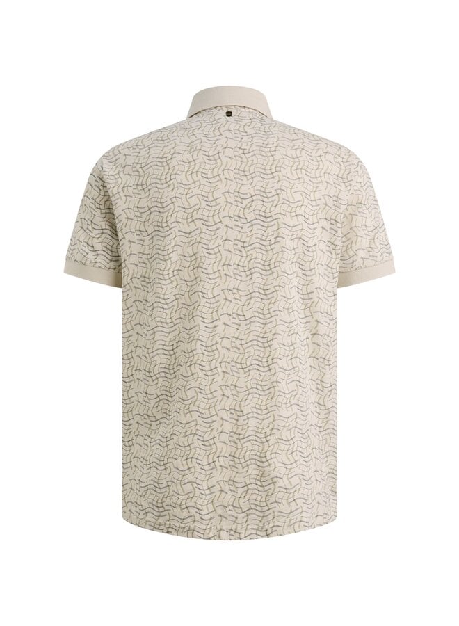 PPSS2606893 7013 PME Legend Short sleeve polo slub jersey aop Bone White