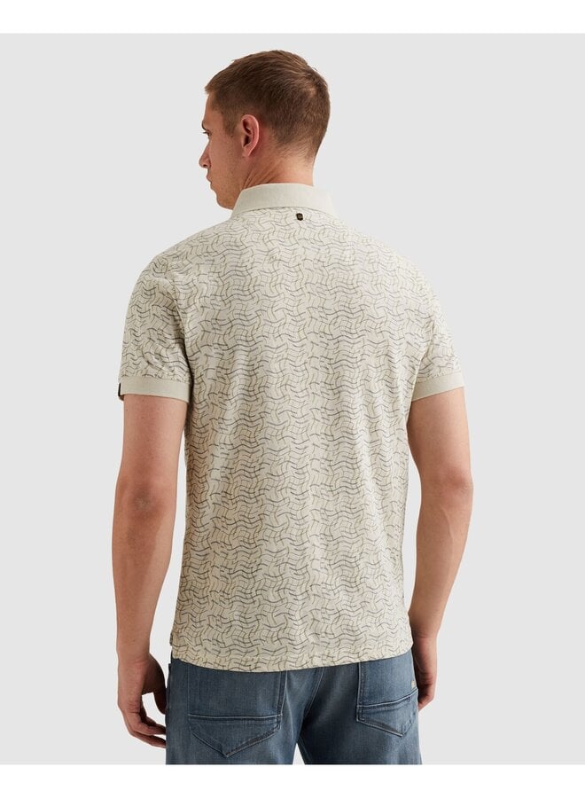 PPSS2606893 7013 PME Legend Short sleeve polo slub jersey aop Bone White