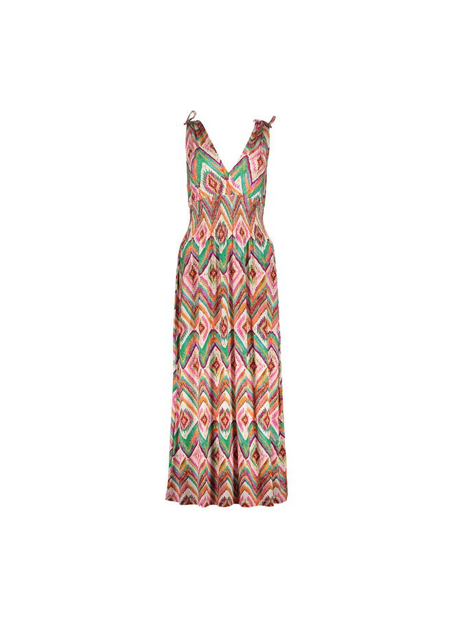 67425-60 MILA 615 Geisha Dress smock jersey AOP  Pr.01-26-2 teal/fuchsia
