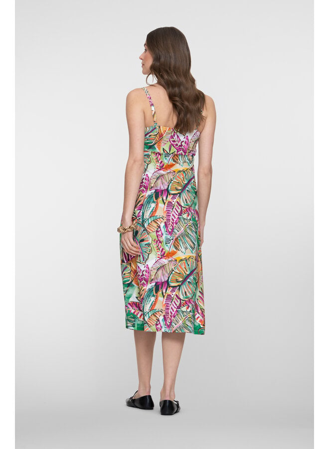 67421-60 NOELLE 530 Geisha Dress long spaghetti AOP  Pr.06-26-2 green/corn