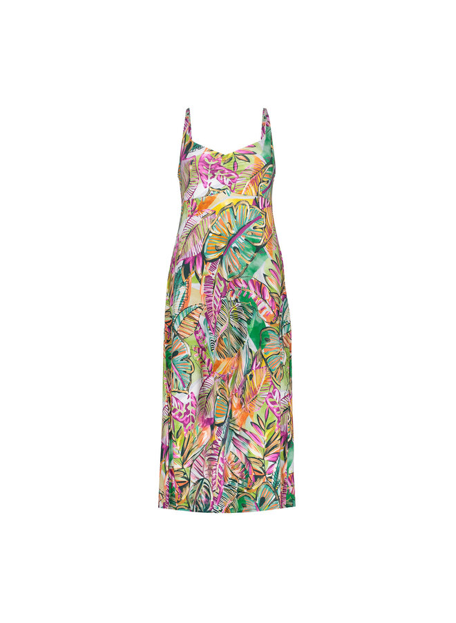 67421-60 NOELLE 530 Geisha Dress long spaghetti AOP  Pr.06-26-2 green/corn