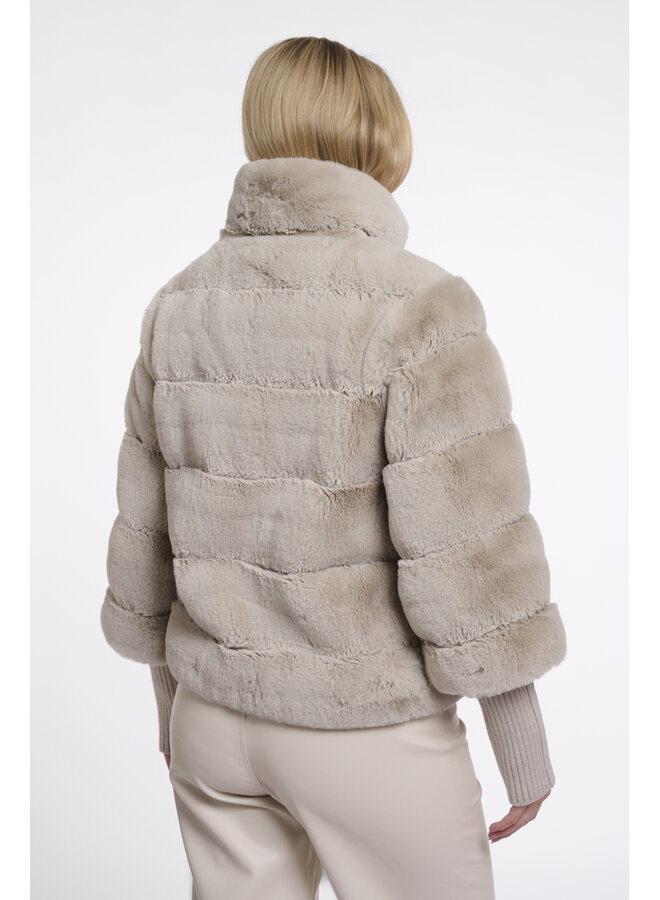 Feline.7002611 Rino en Pelle Jacket with rib cuffs Birch