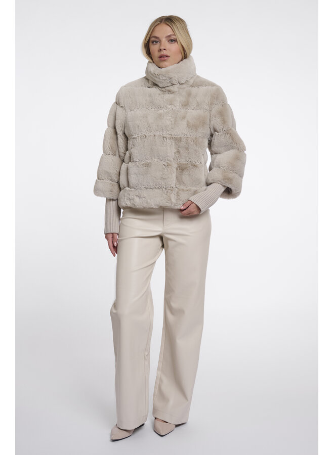 Feline.7002611 Rino en Pelle Jacket with rib cuffs Birch