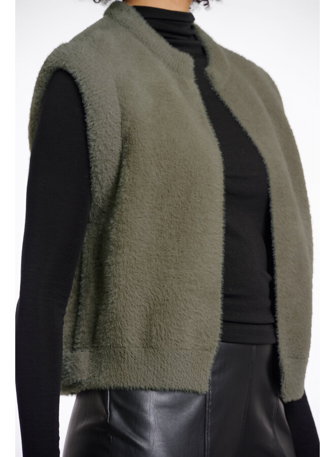 Elona.5002611 Rino en Pelle Short waistcoat Green ash