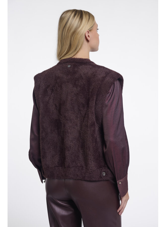 Elona.5002611 Rino en Pelle Short waistcoat Fudge cloak