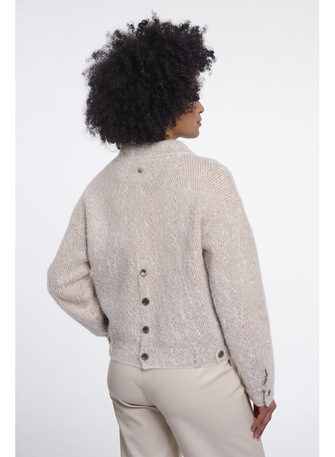Bubbly.5012611 Rino en Pelle Boxy jacket Beige herringbone