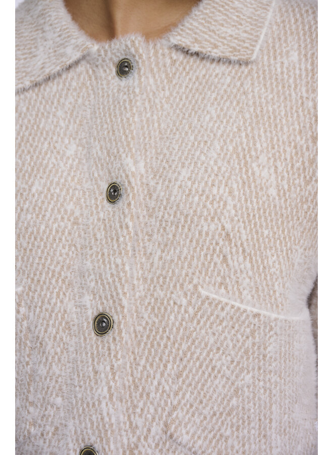 Bubbly.5012611 Rino en Pelle Boxy jacket Beige herringbone