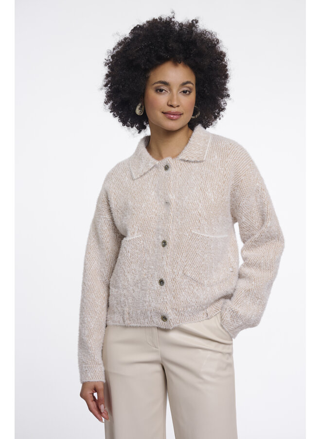 Bubbly 5012611 Rino & Pelle Boxy jacket Beige herringbone