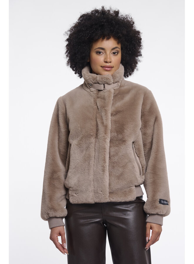 Ambra 7002611 Rino & Pelle Short faux fur jacket Mocha latte