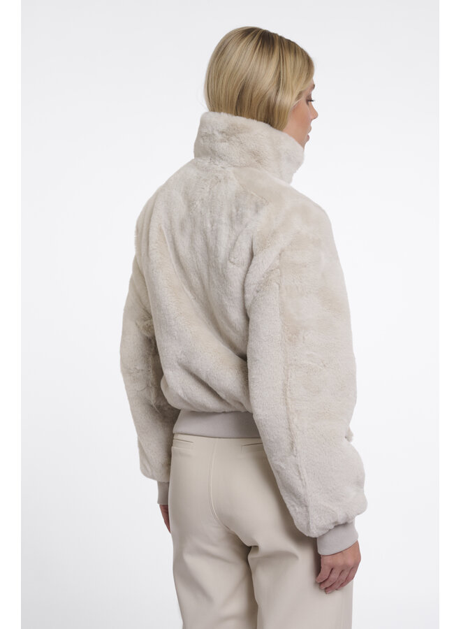 Ambra.7002611 Rino en Pelle Short faux fur jacket Birch