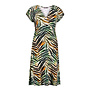 67424-60 JUNE 775 Geisha Dress v-neck short jersey AOP  Pr.03-26-2 brown/green