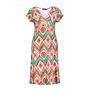 67424-60 JUNE 615 Geisha Dress v-neck short jersey AOP  Pr.01-26-2 teal/fuchsia