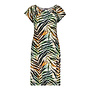 67422-60 MAY 775 Geisha Dress elastic shoulder jersey AOP  Pr.03-26-2 brown/green