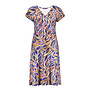 67424-60 JUNE 815 Geisha Dress v-neck short jersey AOP  Pr.02-26-2 indigo/purple
