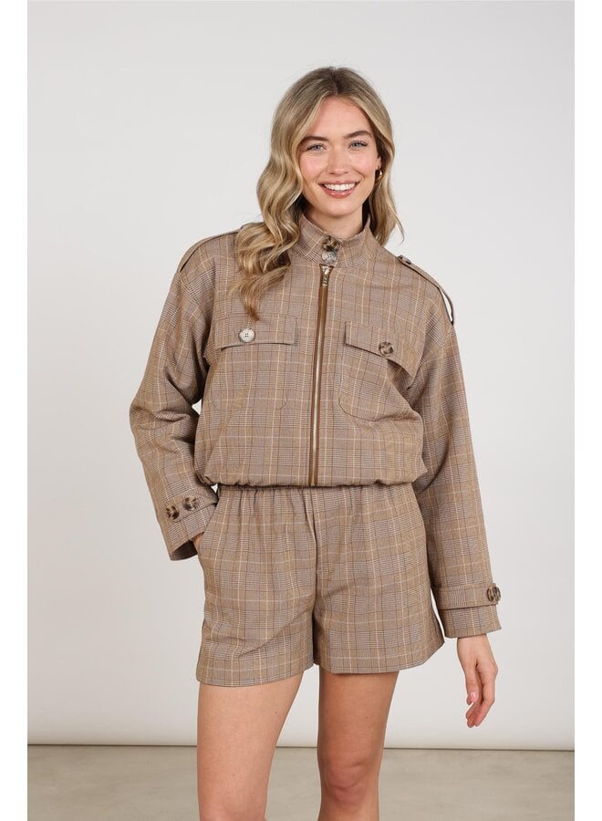 NKF13111 335 Nukus Hope Jacket Check Toffee