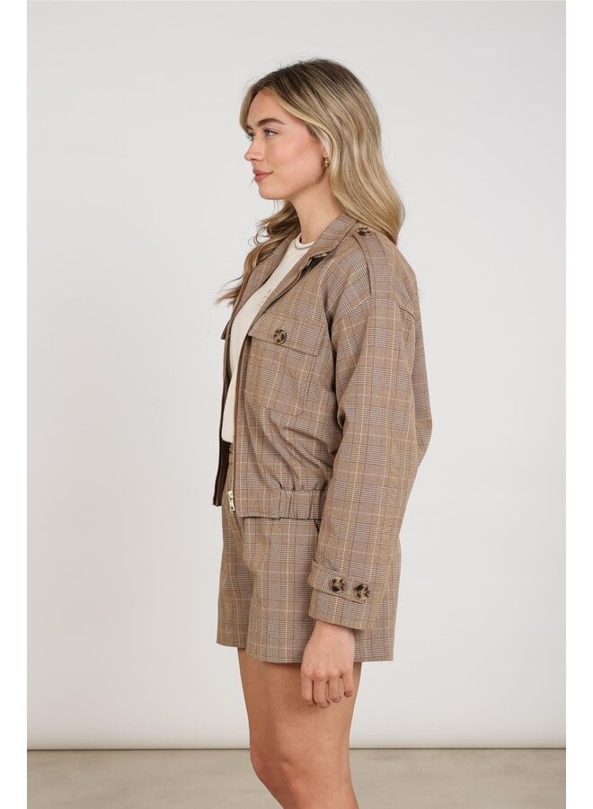 NKF13111 335 Nukus Hope Jacket Check Toffee