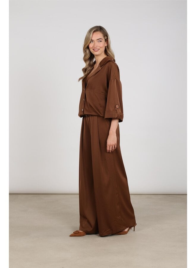 NKF09068 385 Nukus June Pants Shiny Espresso