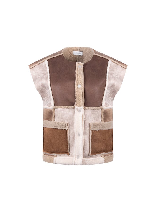 NKF08030 386 Nukus Helen Gilet Sand/Toffee