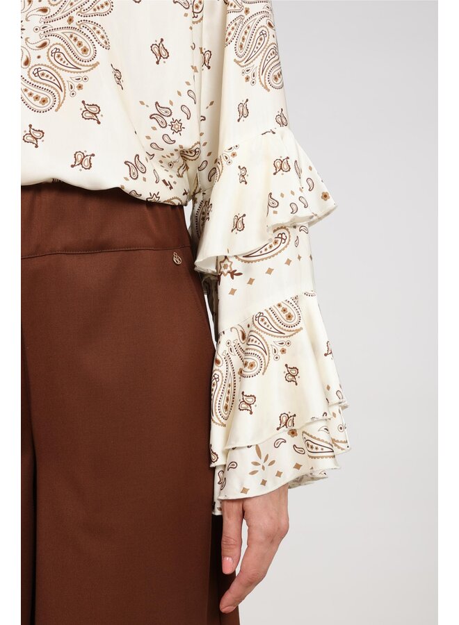 NKF02202 318 Nukus Asra Blouse Paisley Offwhite/Toffee