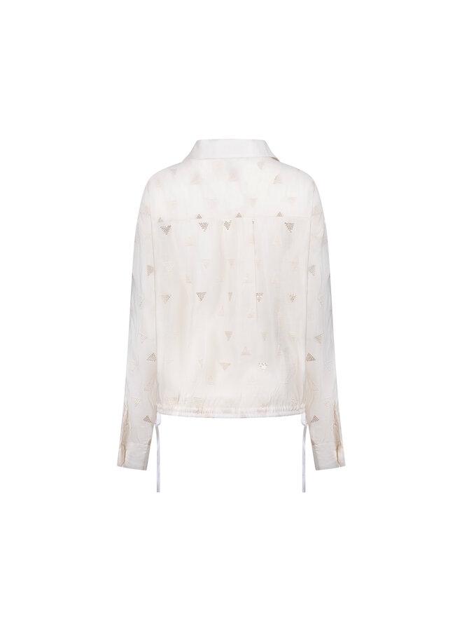 NKF02182 17 Nukus Ally Blouse Square Embroidery Off White