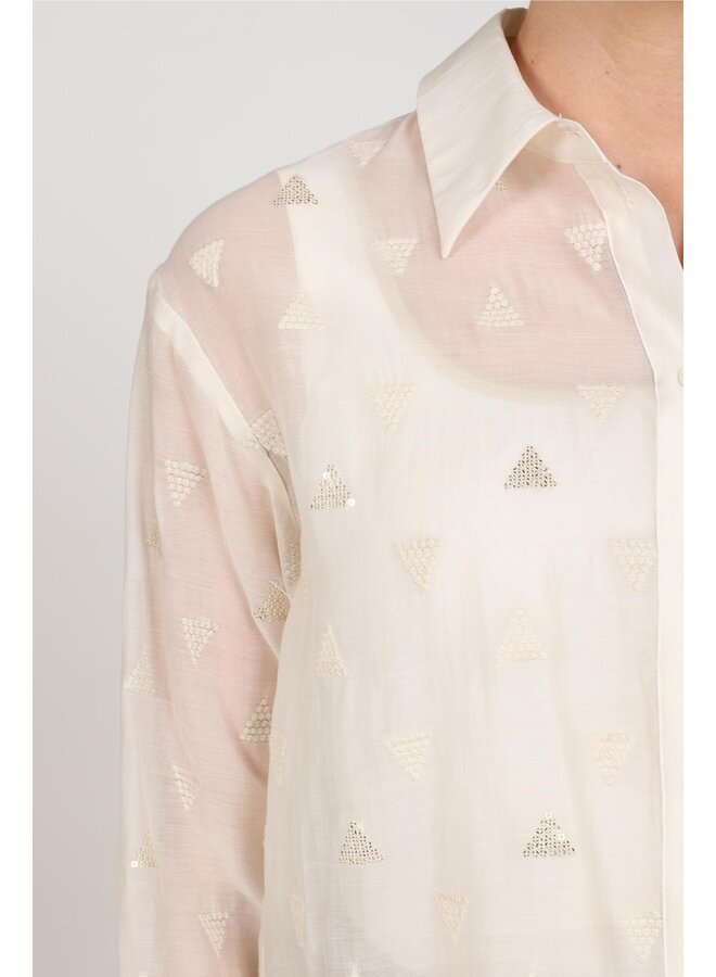 NKF02182 17 Nukus Ally Blouse Square Embroidery Off White