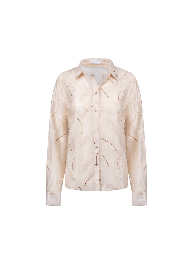 NKF02179 9 Nukus Aysha Blouse Feathers Sand