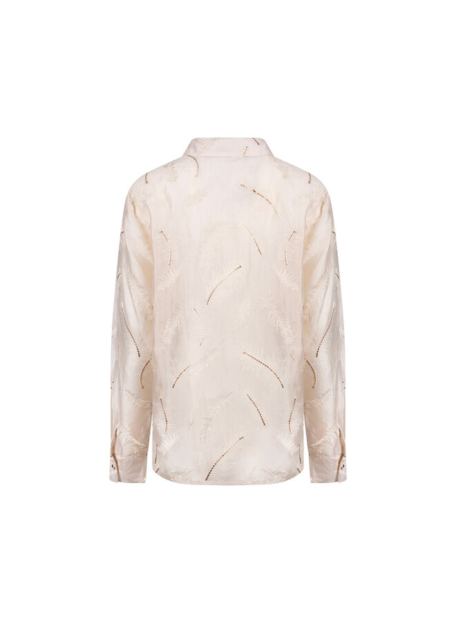 NKF02179 9 Nukus Aysha Blouse Feathers Sand