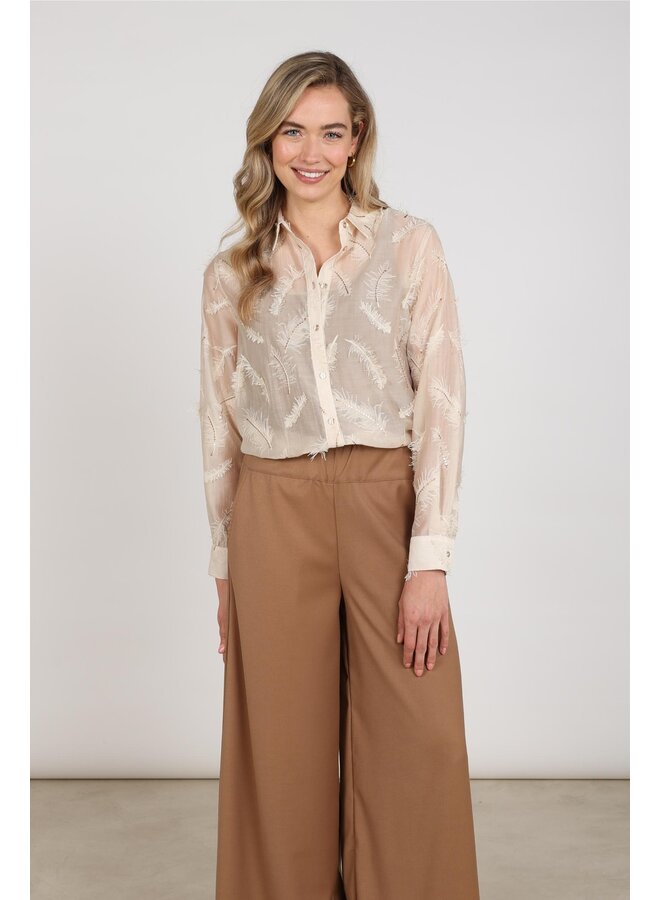 NKF02179 9 Nukus Aysha Blouse Feathers Sand