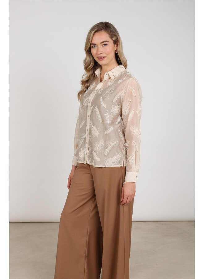 NKF02179 9 Nukus Aysha Blouse Feathers Sand