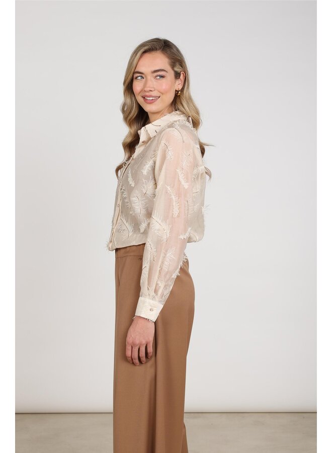 NKF02179 9 Nukus Aysha Blouse Feathers Sand