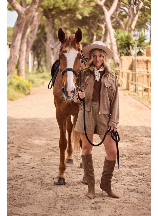 NKF13111 335 Nukus Hope Jacket Check Toffee