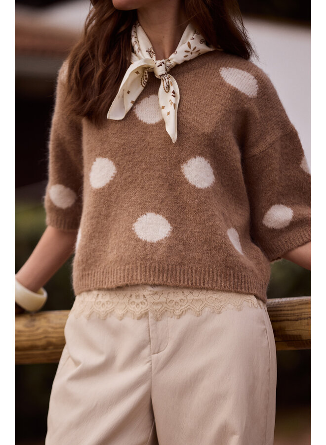 NKF03080 60 Nukus Lara Pullover Dots Taupe