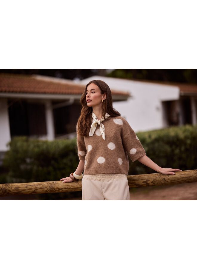 NKF03080 60 Nukus Lara Pullover Dots Taupe