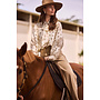 NKF02201 318 Nukus Angie Blouse Tie Paisley Offwhite/Toffee