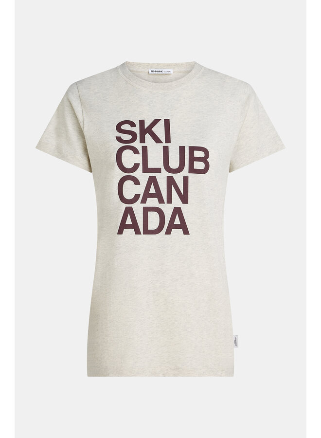 W26F1924 05m-351 Penn & Ink T-shirt print ecru mel. aubergine