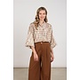 NKF02215 318 Nukus Maya Blouse Check Offwhite/Toffee