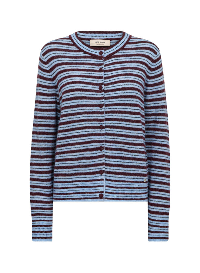 183000 278 MosMosh MMMilvi Stripe Cardigan Port Royale