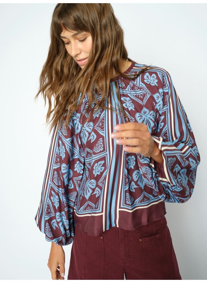 181040 278 Mos Mosh MM Milkey Linocut Blouse Port Royale