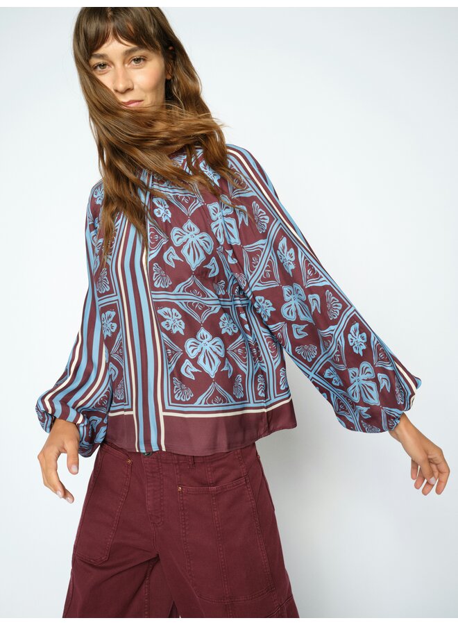 181040 278 MosMosh MMMilkey Linocut Blouse Port Royale