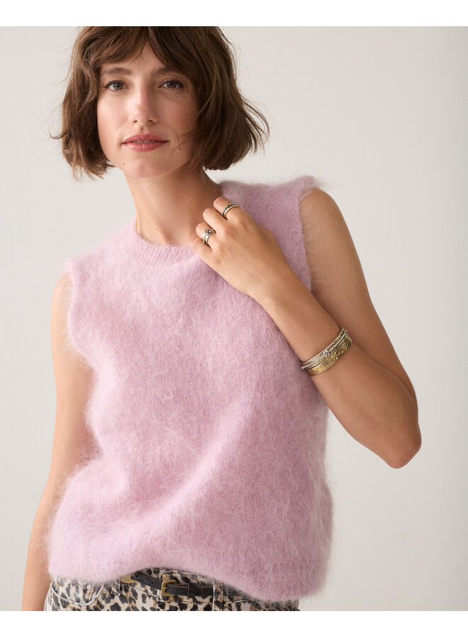 7s8022-70089 327 Summum Spencer Kid mohair knit Faded pink