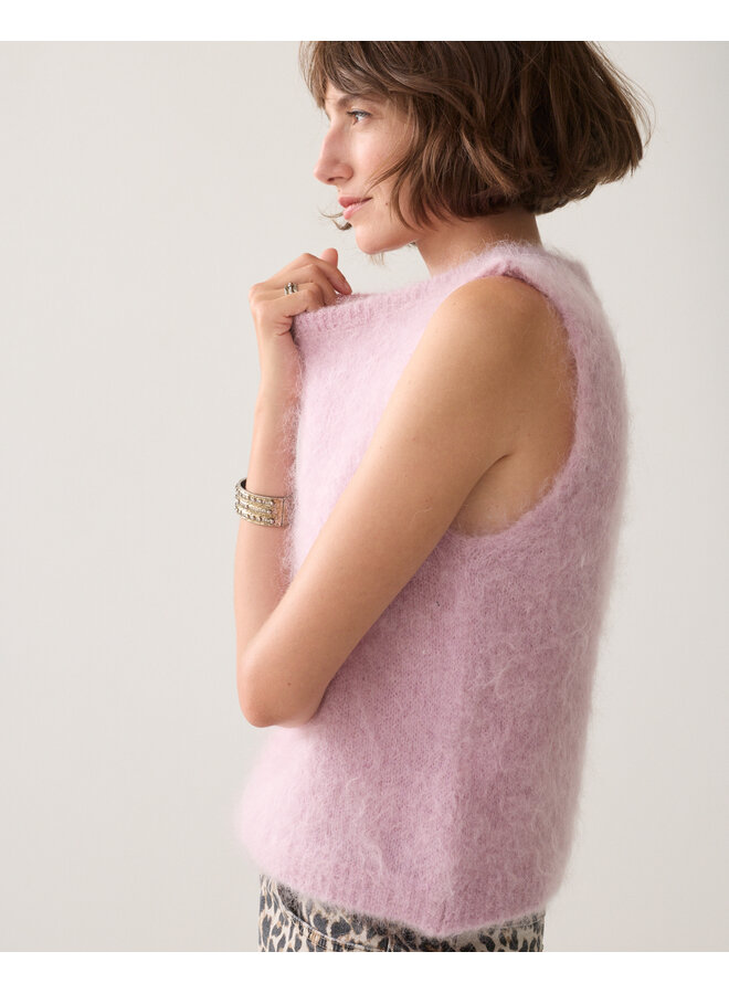 7s8022-70089 327 Summum Spencer Kid mohair knit Faded pink
