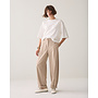 4s3041-12481 708 Summum Trousers barrel fit Twill melange Light taupe