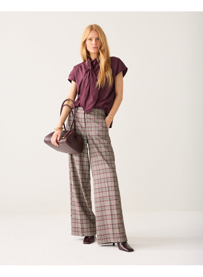 4s3040-12482 120 Summum Trousers Check burgundy Multicolour