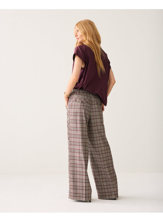 4s3040-12482 120 Summum Trousers Check burgundy Multicolour