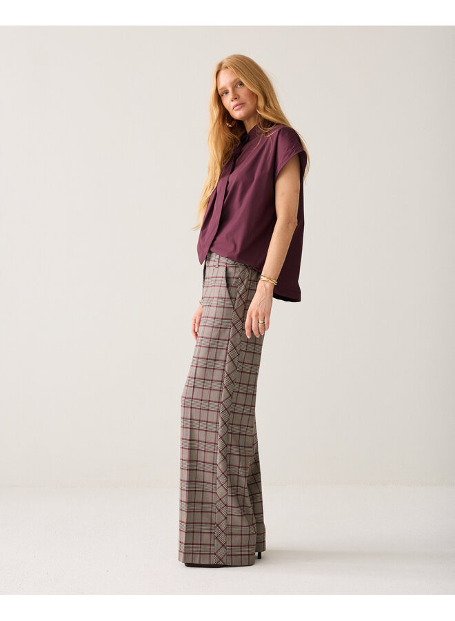 4s3040-12482 120 Summum Trousers Check burgundy Multicolour